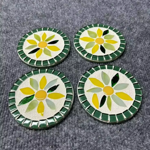 Ensemble de sous-verres en mosaïque faits à la main TCE, vaisselle décorative haut de gamme, sous-verres résistants à la chaleur pour la maison, le bureau, les cadeaux et les fournitures en gros - Product Image 1