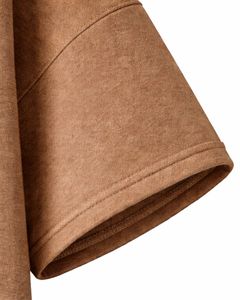 Sweat à capuche marron café à manches courtes pour homme, pull décontracté à capuche, t-shirt léger d'été, streetwear en mélange de coton avec poches - Product Image 5