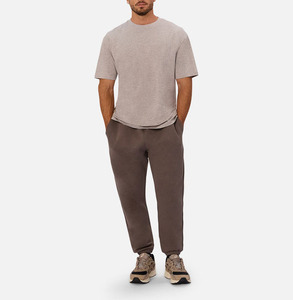 Camiseta de algodón grueso para hombre, color gris claro, talla grande, transpirable, precio al por mayor - Product Image 1