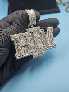 จี้เงินแท้ 925 ทำมือแบบกำหนดเอง สไตล์ฮิปฮอป ประดับเพชรโมอิสซาไนต์ VVS ระดับพรีเมียม พร้อมจี้ตัวอักษร - Product Image 2