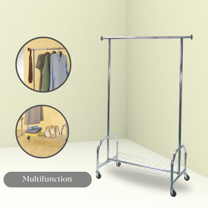 Lightweight Detachable Standing Type Iron Clothing Organizer Electroplated <b>Coat</b> Rack with Shelf for Store Use Shoes - Product Image 4