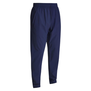 Pantalon de jogging décontracté pour homme, bleu marine, taille élastique, poches latérales, en toile respirante, coupe droite, idéal pour l'été, 100% coton - Product Image 3