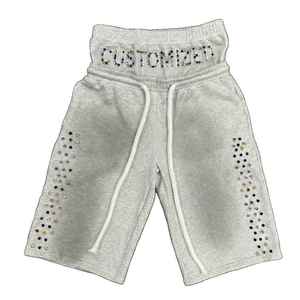 Custom Heavyweight French Terry Fleece Baggy <b>Sweat</b> <b>Shorts</b> Men Oversized Raw Hem Drawstring Casual Knee Length Bermuda <b>Shorts</b> - Product Image 4
