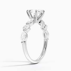 Anillo BOJ 097 con Corte Marquesa, Plata 925, Engaste de Puntas con Halo, Anillo Solitario con Diamante de 2ct, Color D, VVS1, Moissanita Certificada por GRA - Product Image 2