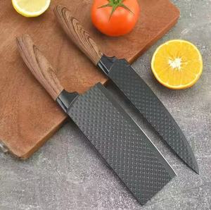 Juego de cuchillos y tijeras de cocina de 6 piezas estilo alemán, recubiertos con película, mango grueso, fabricados en fábrica, OEM, ODM, DIY, éxito de ventas. - Product Image 3