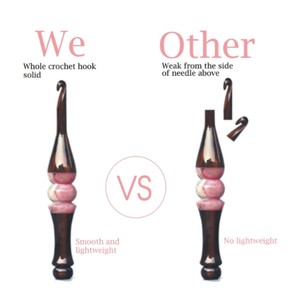 Crochet hybride en résine et bois fantaisie, poignée ergonomique, aiguille à tricoter de 5 mm à 10 mm, crochet sculpté à la main pour le tissage de fils épais - Product Image 5