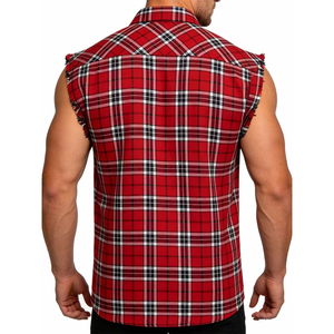 Chemise d'été en flanelle respirante anti-plis de haute qualité pour adultes, sans manches, col rabattu, douce, décontractée, pour l'extérieur - Product Image 5