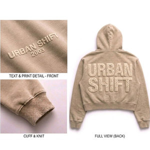 Sweat-shirt à capuche en tricot surdimensionné personnalisé style streetwear, en coton épais pour l'hiver, avec poche écologique, unisexe pour hommes et femmes - Product Image 3