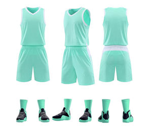 Custom Men's Adult Basketball Wear Set Breathable 100% Polyester Sleeveless Heat-Transfer Printed Uniform Personalized Number - Product Image 2