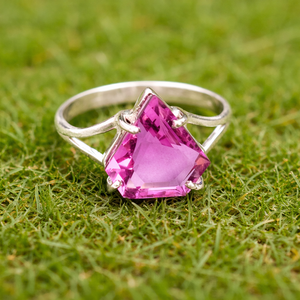 Anillo de Plata de Ley 925 con Topacio Rosa, Chapado en Oro Amarillo y Rosa, Hecho a Mano, Anillo de Piedra Rosa, Anillo Boho Apilable, Anillo de Promesa - Product Image 4