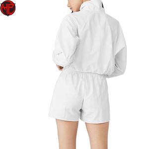 Conjunto Deportivo de Verano Personalizado OEM Unisex, Chaqueta Corta con Media Cremallera y Pantalones Cortos, Cuello Alto, Alta Calidad - Product Image 4