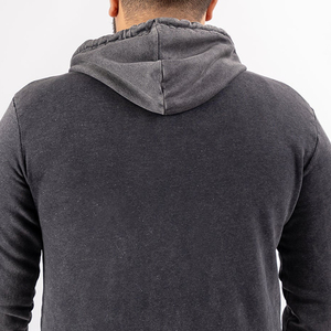 Men's Heavyweight Acid Wash <b>Hooded</b> <b>Zip</b> Sweatshirt Premium Streetwear Tracksuit Custom Colors OEM ODM Best Factory Price - Product Image 6
