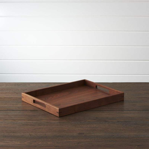 Plateau de service rectangulaire en bois de haute qualité avec un design moderne et luxueux pour la table de salon et le rangement des fruits - Product Image 1