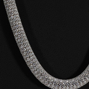 Collar de Cadena de Discos de Moissanita de Lujo, Eslabones de Moissanita, Joyería Hip Hop, Pieza de Diseño Iced, Plata de Ley 925 y Oro - Product Image 3