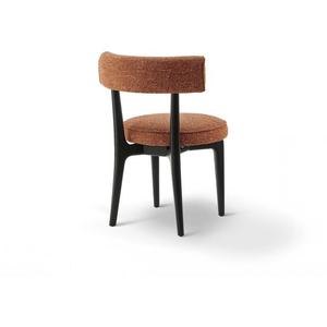 Modern Curved Teak Wood Fabric Dining <b>Chair</b> Comfortable Upholstered Accent Side <b>Chair</b> for Luxury Hotel <b>Restaurant</b> - Product Image 3