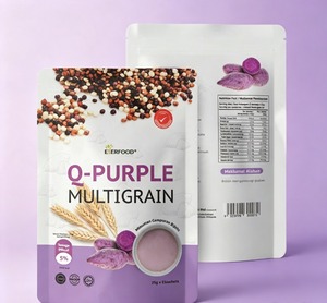EVERFOOD Q-Purple Cereal Instantáneo Multigrano 25g x 15 Sobres Sin Gluten, Polvo para Desayuno para Adultos - Product Image 1