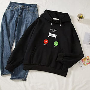 Sudadera con capucha de algodón polar grueso y cálido para mujer, con diseño casual a cuadros, manga larga, hombros caídos, cordón ajustable y bolsillo. - Product Image 4