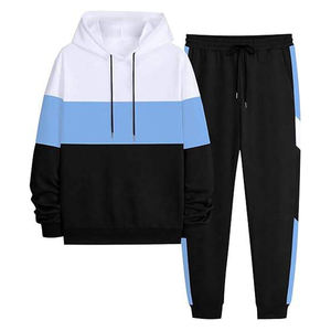 Conjunto de Chándal de Invierno Personalizado al por Mayor, Bordado, 500 g/m², de Algodón Liso, Ajuste Delgado, Sudadera con Capucha y Pantalones de Chándal de Forro Polar para Gimnasio, para Hombre - Product Image 1