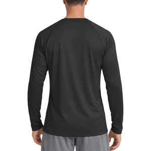 Men Long Sleeve Rash Guard <b>Black</b> Quick Dry Polyester Full Sleeve Adult Swimwear Top <b>Compression</b> <b>Shirt</b> - Product Image 2