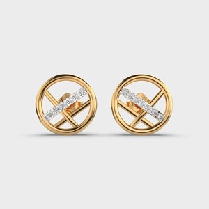 Modernos y Elegantes Pendientes de Barra con Diamantes de Corte Redondo, Joyería Minimalista de Alta Calidad a un Precio Accesible - Product Image 1