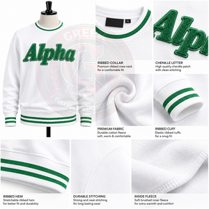 เสื้อสเวตเชิ้ตคอกลมแบบมีฮู้ดสำหรับผู้หญิง รุ่น Alpha Pink Chenille Letter AKA ผลิตจากผ้าฝ้าย 100% สีดำ ผ้าฟลีซ สำหรับฤดูหนาว รับผลิตแบบ OEM - Product Image 6