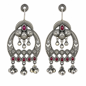 Pendientes de Aro con Diseño de Planta en Plata Oxidada, Estilo Étnico, con Engaste de Bisel, Regalo para Mujer, Venta al por Mayor Directa de Proveedor - Product Image 5
