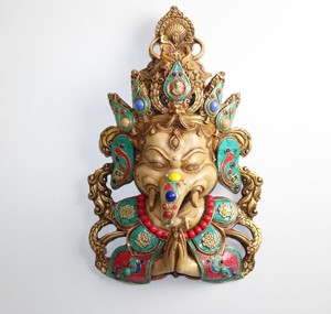 Máscara de Pared de Ganesha Hecha a Mano en Resina, Decoración de Pared con Rostro de Dios Hindú, Decoración para el Hogar o Templo - Product Image 5