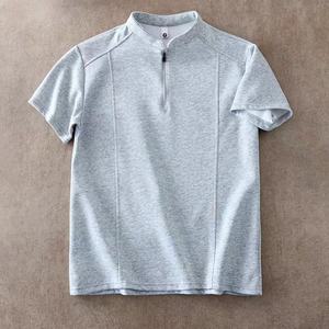 T-shirt athlétique pour homme à demi-zip, col montant, manches courtes, respirant, en coton, pour le sport et les loisirs, idéal pour l'été - Product Image 5
