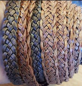 Cordon tressé en cuir véritable, finition cirée écologique, 5 mm, multicolore, fournitures de bricolage pour la fabrication de bijoux, sacs et chaussures - Product Image 3