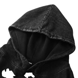 เสื้อมีฮู้ดฟอกสีกรดสำหรับผู้ชาย, เสื้อแนวสตรีทผ้าฝ้าย100% โอเวอร์ไซส์2026ซักกรด - Product Image 1