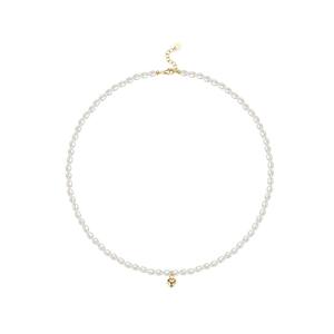 Exquisite 4-5mm Freshwater <b>Millet</b> Pearl Necklace S925 Silver Heart Pendant Light Luxury Exquisite Collarbone Chain Unique Design - Product Image 5