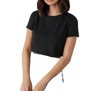 เสื้อครอปท็อปผู้หญิง ผ้าฝ้ายยืดหยุ่น 100% รีไซเคิล คุณภาพสูง ออกแบบทรงโอเวอร์ไซส์ตามสั่ง ขายส่ง ฤดูร้อน 2025 - Product Image 5