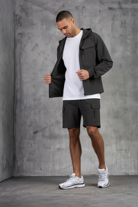 Men’s Premium Hooded Windbreaker Set Lightweight Zip Up <b>Hoodie</b> With Matching Short <b>Running</b> Hiking And Outdoor Men Sportswear Set - Product Image 5