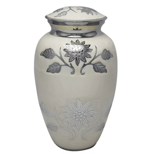 Urnes funéraires en aluminium en gros pour cendres humaines, urne funéraire en métal rouge cramoisie pour adulte avec bande gravée argentée, pot à cendres - Product Image 6