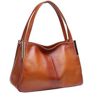 Bolso de Mano de Cuero Genuino para Mujer, Hecho a Mano, con Cierre de Cremallera, Impermeable, Ecológico, Duradero, de Gran Capacidad, Ligero y Suave - Product Image 6