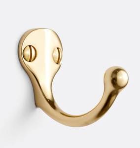 Gancho de pared moderno de metal pulido dorado con forma de asta, individual, antirrobo, para abrigos, sombreros, ropa y bolsos - Product Image 3