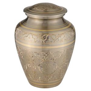 Elegante Urna Funeraria de Metal Verde Dorado para Cenizas Humanas Adultas, Hecha a Mano en India, Artesanía Uzair, Personalizable - Product Image 4