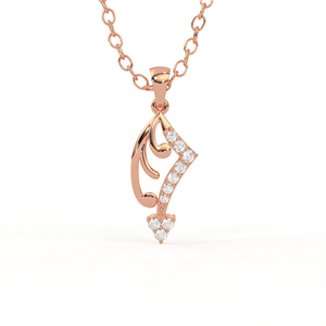 Aarinya Certifié IGI, Or 18K Blanc-Rose-Jaune, Motif Chevron Asymétrique, Vague Pavée, Flamme Courbe Délicate, Diamant, Pour Soirée - Product Image 6