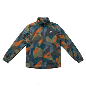Custom Sublimation Geometric Print Windbreaker Men's <b>Jackets</b> <b>Lightweight</b> Outdoor Hiking Coat Zip Front OEM Activewear Supplier - Product Image 6