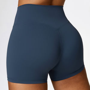 Nouveau design OEM Short de sport pour femme, haute qualité, uni, extensible dans les quatre sens, effet push-up, élastique, coupe ajustée, pour gym et yoga - Product Image 3