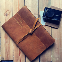 Journal personnalisé en cuir véritable à trois volets avec reliure thermique, couverture rigide, fait main, A5/A6/A4, agenda personnalisé ligné, rechargeable, pour les voyages