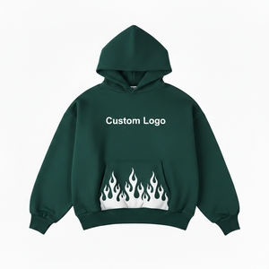 Sudadera con capucha extragrande de algodón 100% grueso para hombre, estilo boxy, con logo frontal personalizado, estilo streetwear, hombros caídos - Product Image 4