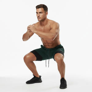 Shorts de sport pour hommes, été, polyester, 2 en 1, avec poche pour le sport, logo personnalisé, fabrication OEM, haute qualité. - Product Image 3