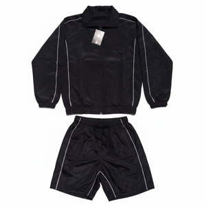Custom Outdoor Nylon <b>Zip</b>-Up Windbreaker Shorts Set Wholesale Men's Casual Jogging Summer Windbreaker Short Set - Product Image 4