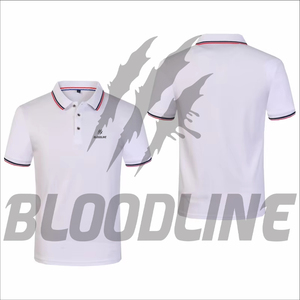 Polo à manches courtes pour homme Bloodline, vert uni, tricoté, respirant, coupe classique, logo sur le devant - Product Image 2