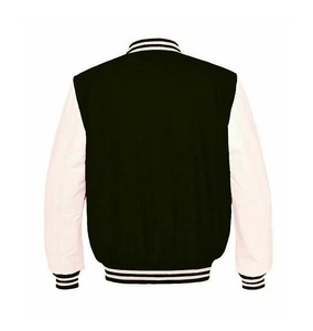 Men's Black Gold Varsity Jacket Preppy Style Turn-down Collar Wool Polyester Regular Fit Autumn Outerwear - Product Image 6