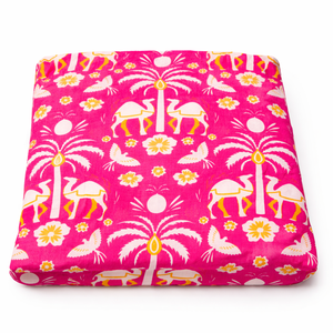 Tissu imprimé en coton rose, biologique, écologique, absorbant l'humidité, respirant, léger, popeline peignée tissée, robe pour filles et garçons - Product Image 1