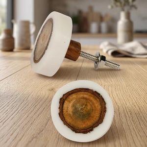 <b>Antique</b> White Bone Horn Brass Wood Modern Furniture Knob and Pull for Dresser Cabinet Drawer - Product Image 1
