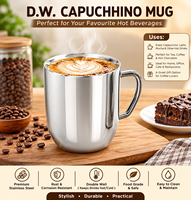 Gobelet à cappuccino isotherme en acier inoxydable à double paroi écologique 220/300 ml, performance thermique 6-12 h, pour usage au bureau, avec boîte cadeau