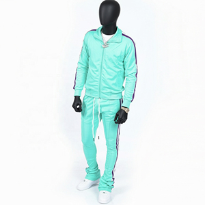 Custom slim fit tracksuit set men <b>zip</b> <b>up</b> <b>jacket</b> and jogger pants side stripe 2 piece outfit sportswear fashion streetwear - Product Image 4